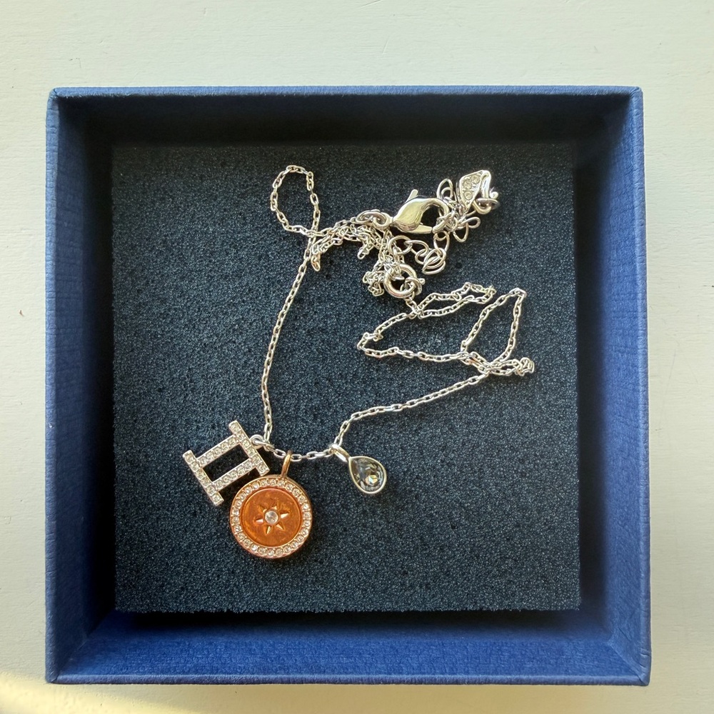 Swarovski Gemini Zodiac Necklace – Crystal II Charm w/ Box - Picture 2 of 10